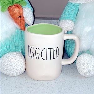 🥚 RAE DUNN EGGCITED GREEN INTERIOR FARMHOUSE COFFEE TEA DECOR MUG